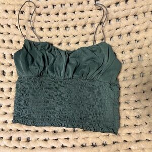 Urban Outfitters Green Smocked Camisole